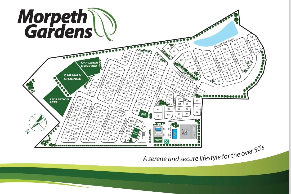 Morpeth Gardens Village Map